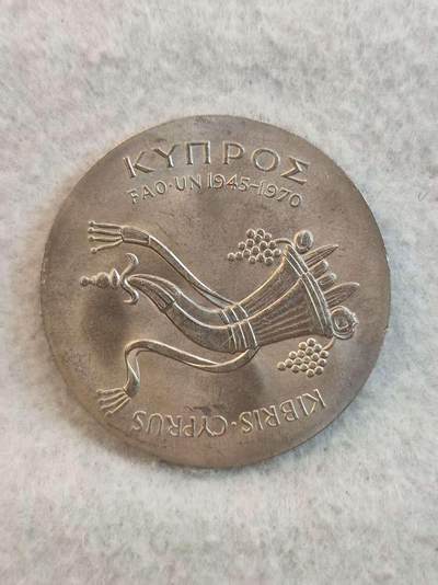 G&W世界散币，银币处理专场（第36场） - 塞浦路斯1970年500米尔  世界粮农组织成立25周年  FAO