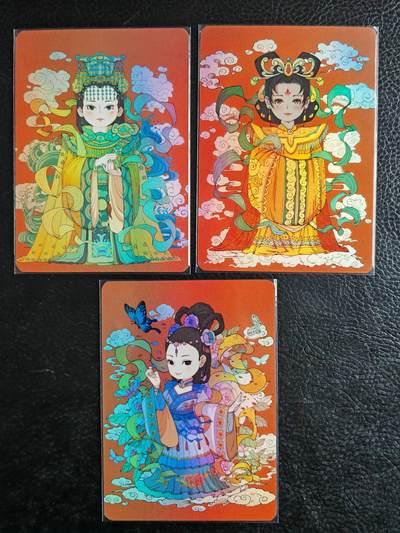 阳大大卡牌拍卖第82期（持续收拍品，周五晚上九点截拍，进群福利早知道） - 【彩闪】小花瓣艺术文创 天妃＋王母＋花神 彩闪3张