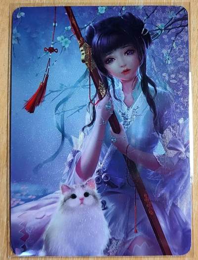 龙虎卡牌第六三场 （无佣金，周六结拍，欢迎送拍） - 粗闪 仙履奇缘卡牌 大宝剑加白猫咪