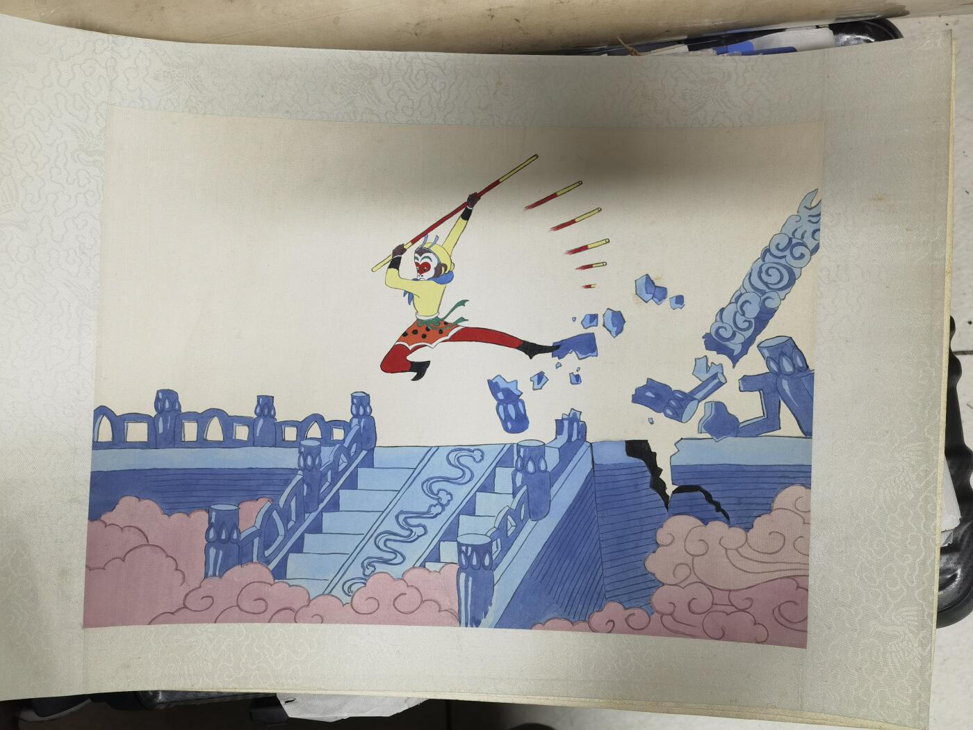 齐天大圣孙悟空西游记彩色画稿动漫手绘作品一套12幅四开大小