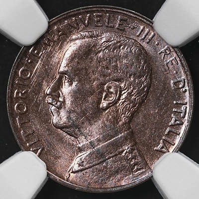 修遠堂世界钱币第九十三期 - NGC MS65BN 1917年意大利1分铜币