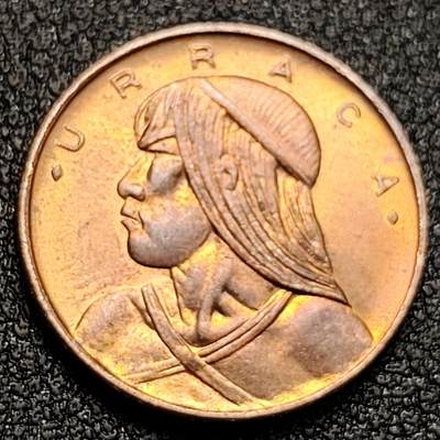 泉币菌-第128附加场-精品福利场（本场拍品多，请提前出价） - 原铜光1968年 巴拿马1分 印第安人酋长 青铜币 19mm 