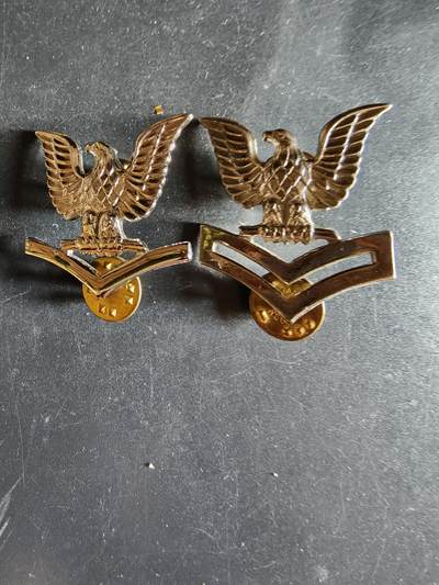 老王徽章第163期 13-15日三场连拍 16日统一发货  13、14日结束后可寄存 - 美国海军二级士官和三级士官长金属军衔一组 