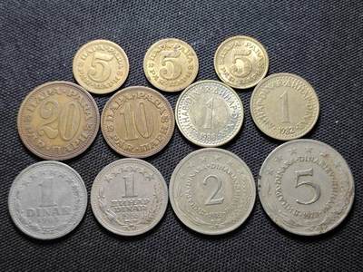 KK钱币收藏小铺  第370场  2月预留时间 周末发货 -  南斯拉夫一组11枚