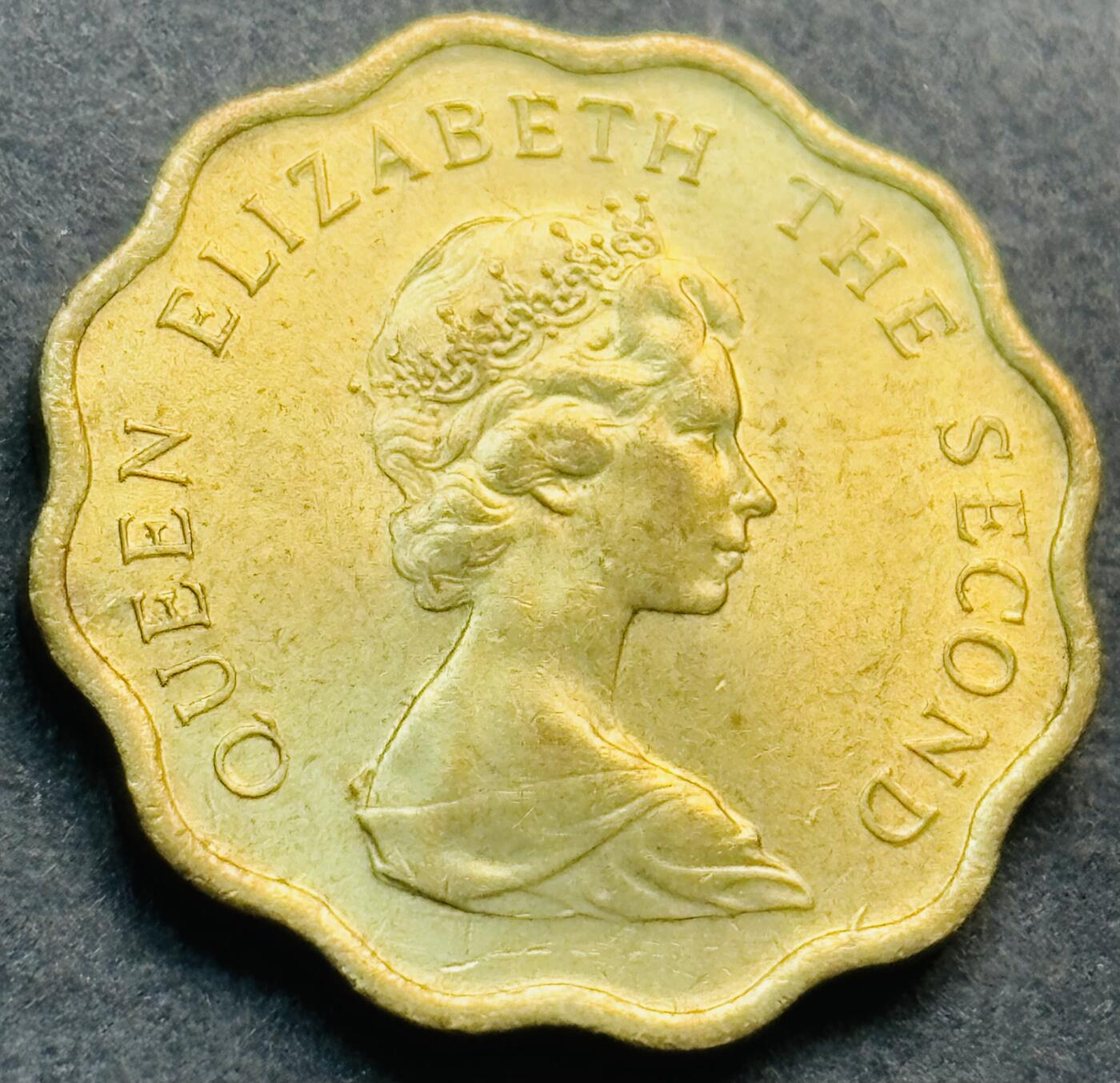 文馨钱币收藏第 281 场，【 长期接收代拍品】银元，银币，套币，纸币专场（本场截拍后休息三天，19 号发货） 全新 1980 年英属香港花边贰毫铜币，第一版