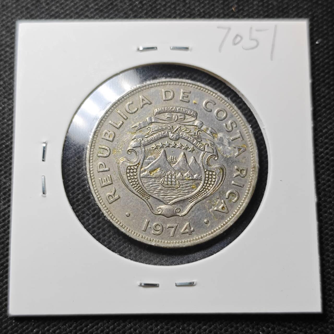 KK钱币收藏小铺  第370场  2月预留时间 周末发货  1974哥斯达黎加1科朗
