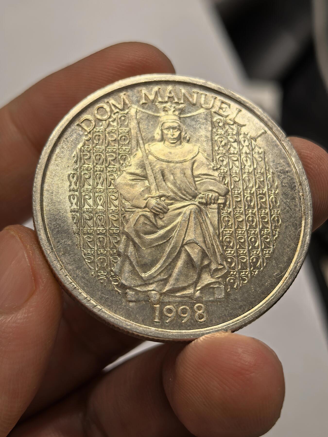 博洋堂世界钱币拍卖第146期（全场包邮） 1998年葡萄牙1000埃斯库纪念银币，重27g UNC