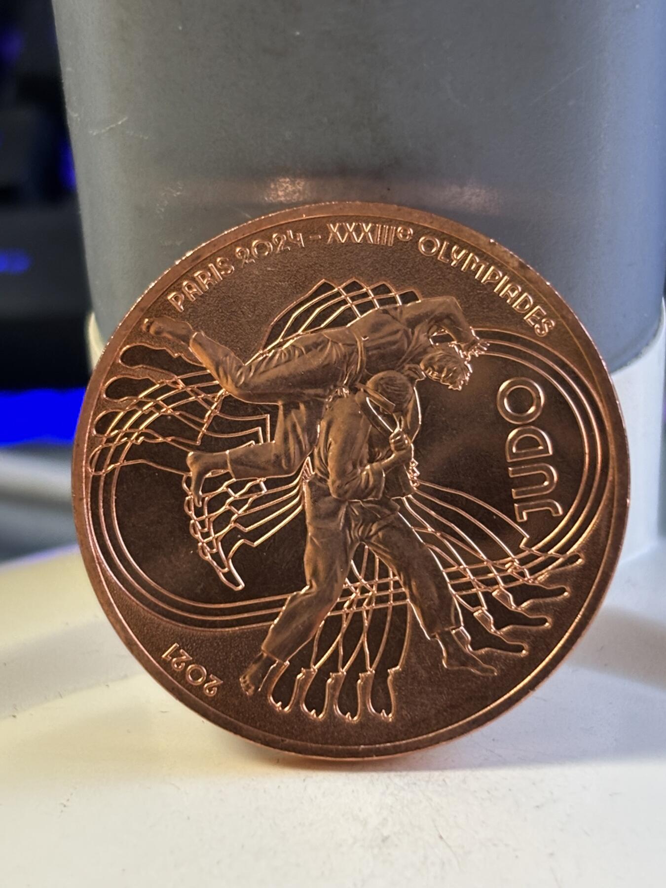 第181期拍卖  法国2021年2024奥运项目柔道纪念铜币