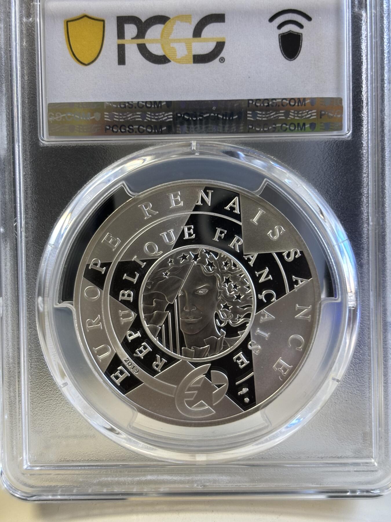 第181期拍卖 法国 2019年 达芬奇逝世500周年纪念银币PCGS-PR69,900银，22.2克