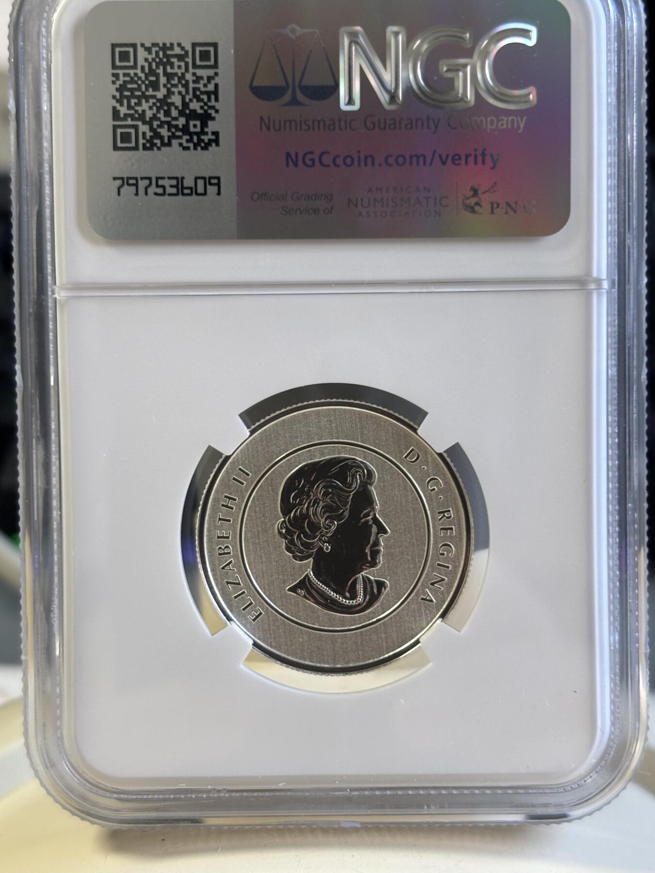 第181期拍卖 加拿大 2011年 “20换20系列”独木舟获奖银币 NGC-SP69,7.96克，9999银