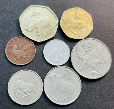 文馨钱币收藏第 281 场，【 长期接收代拍品】银元，银币，套币，纸币专场（本场截拍后休息三天，19 号发货） - 博茨瓦纳 7 枚套币