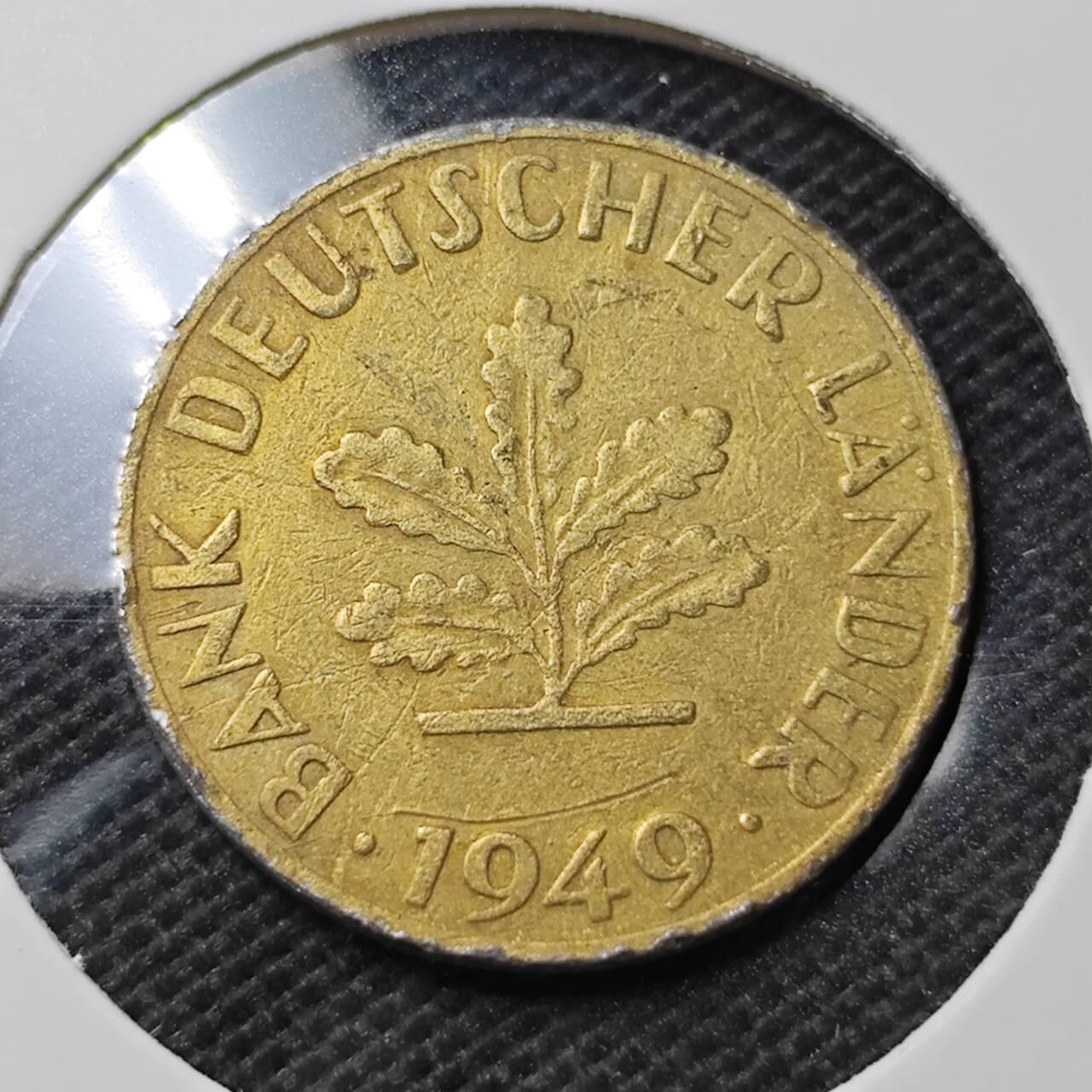 KK钱币收藏小铺  第370场  2月预留时间 周末发货  1949西德10芬尼 早期银行版