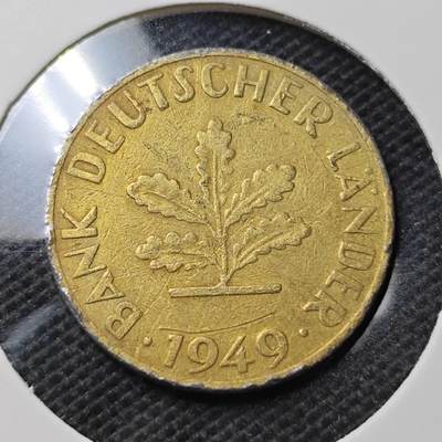 KK钱币收藏小铺  第370场  2月预留时间 周末发货 -  1949西德10芬尼 早期银行版