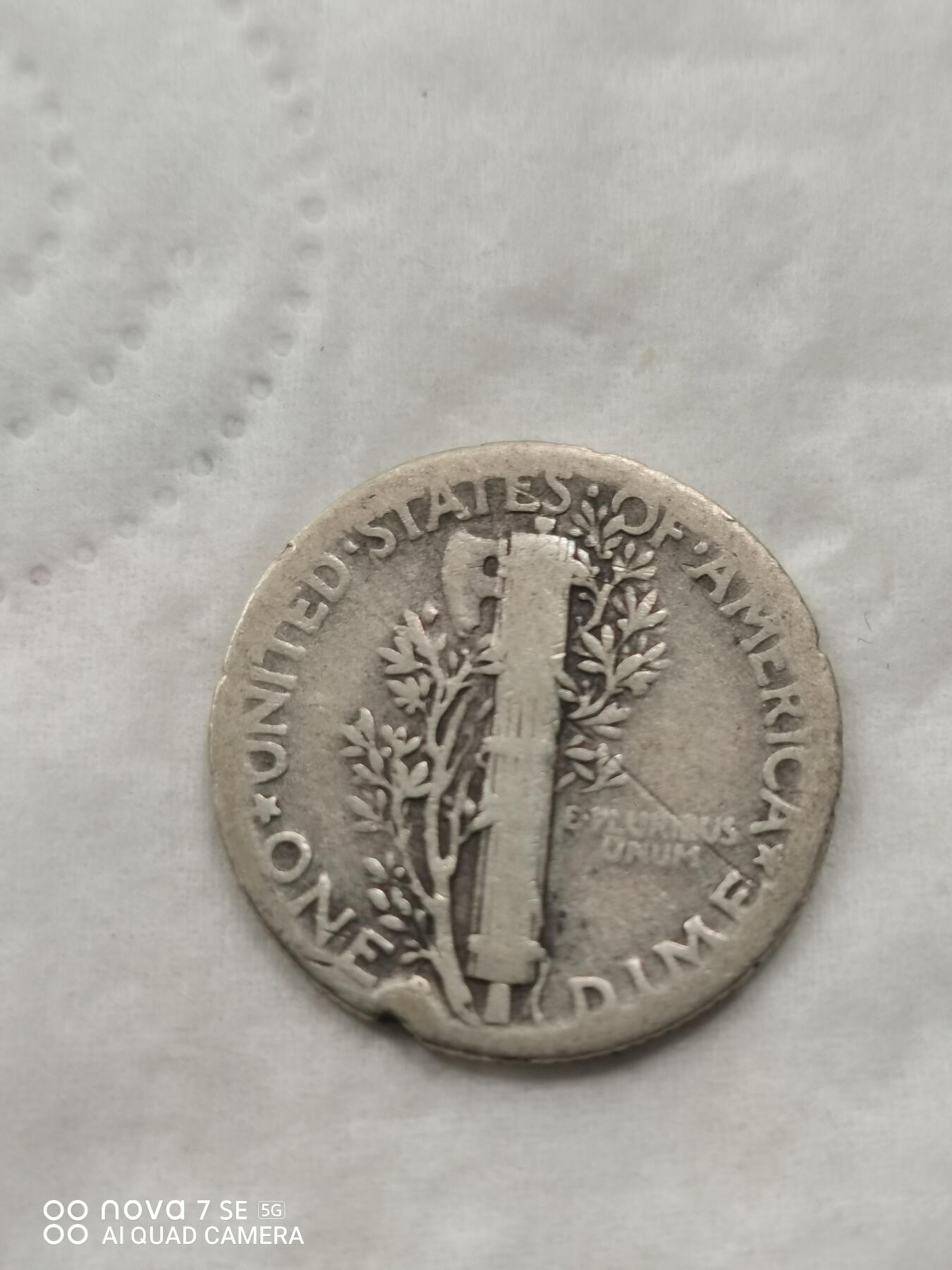 美国钱币 42年美分小银币