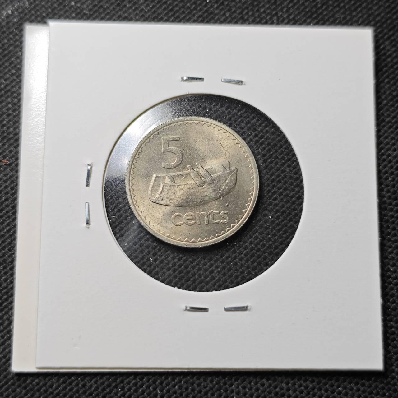 KK钱币收藏小铺  第370场  2月预留时间 周末发货  1969斐济5分 好品