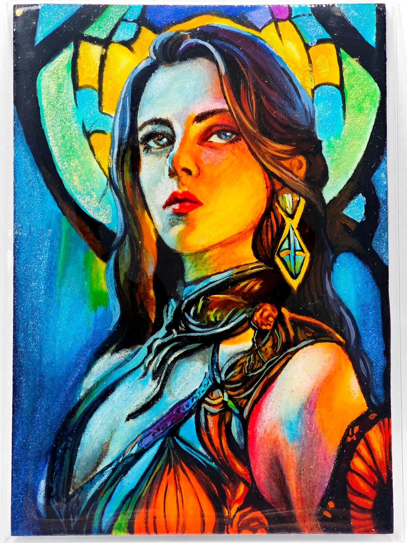 白泽拍卖卡牌手绘专场第28期（细雨生寒、寻梅闻香） 2025 逅居手绘卡 坚毅 油画  休轶亲签