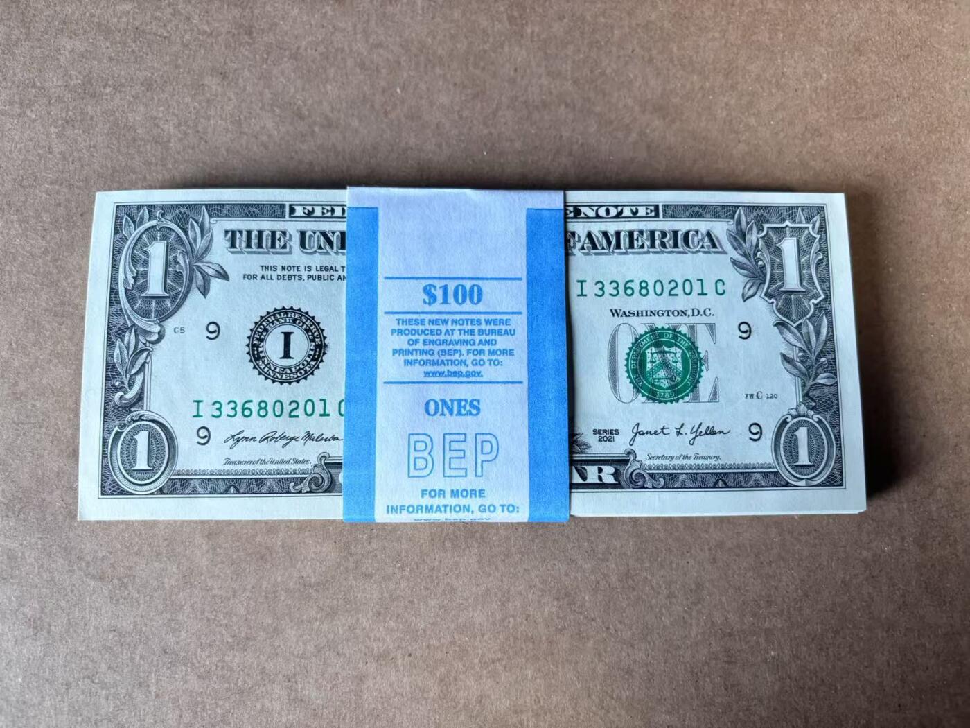 【Blue Auction】世界纸币精拍第750期——18级TOP拍卖/信誉/品质/专业/高效💫 【一刀】美国 2021年1美金 全新UNC