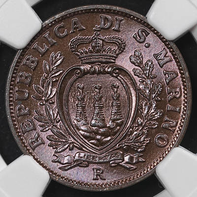 修遠堂世界钱币第九十三期 - NGC MS65RB 1938年圣马力诺10分铜币