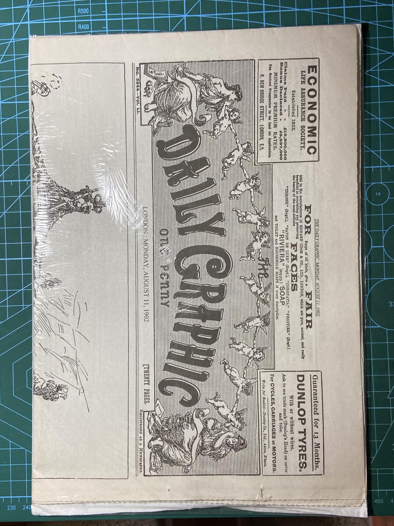 2025年第一百二十九场(总第一百五十五场）外国邮票、散币场(免佣金) 保存完好–英国1902年8月11日每日画报报纸