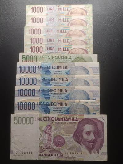 2025十一月第四期，总202期 - 意大利纸币批量11张流通弱品—流通品相