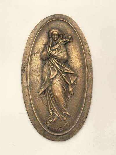 博洋堂世界钱币拍卖第146期（全场包邮） - 20厘米欧洲铜质挂件一枚，女神手持松果，开脸优雅。