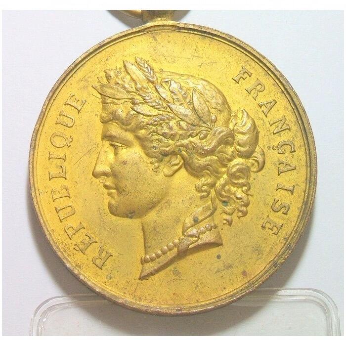 法国1893年 谷物女神高浮雕精制大镀金章 光边 45MM