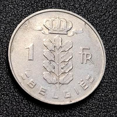 泉币菌-第128附加场-精品福利场（本场拍品多，请提前出价） - 比利时1969年1法郎铜镍币硬币21mm 