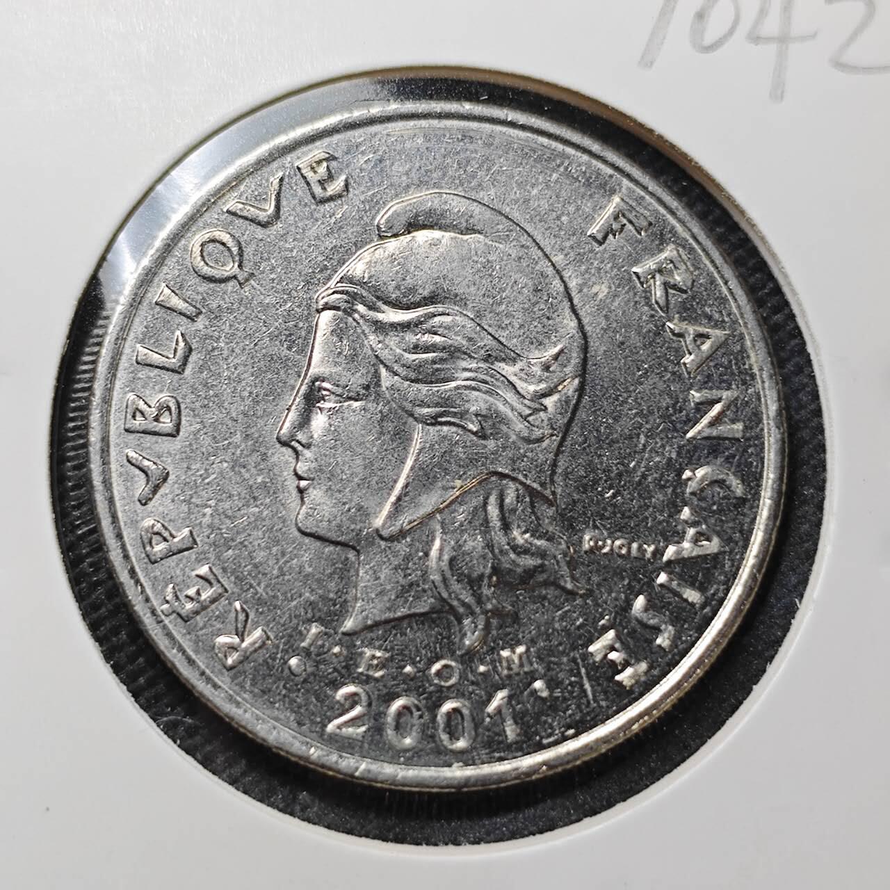 KK钱币收藏小铺  第370场  2月预留时间 周末发货  2001法属新喀里多尼亚50法郎