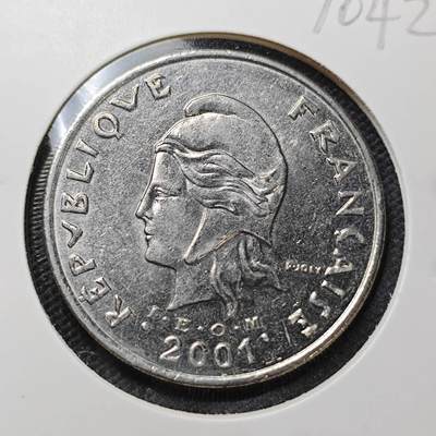 KK钱币收藏小铺  第370场  2月预留时间 周末发货 -  2001法属新喀里多尼亚50法郎