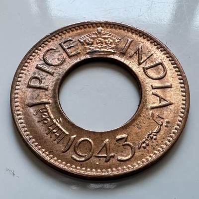 🌹外币初藏🌹🐯2025年第128场  每周二四六晚8️⃣点 接代拍 - 印度1943年1派沙 原光品d