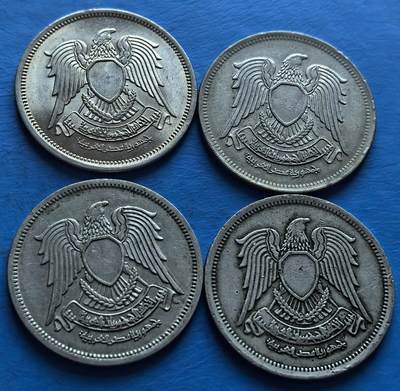 外国优质老铜币银币，周六九点倒数截拍，满百包邮，可寄存半年，喜欢朋友微信扫描二维码可直接参拍 - 埃及1972年10皮阿斯特共4枚