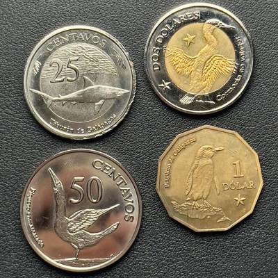 ＜小葵钱铺＞第65期·散币·银币场·满200包邮，不寄存·17号发货 - 加拉帕戈斯群岛2008年纪念套币4枚