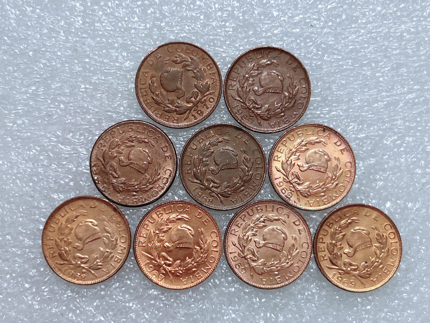 第一海外回流一元起拍收藏 散集专场  第266期 哥伦比亚1分铜币 9枚 带光品