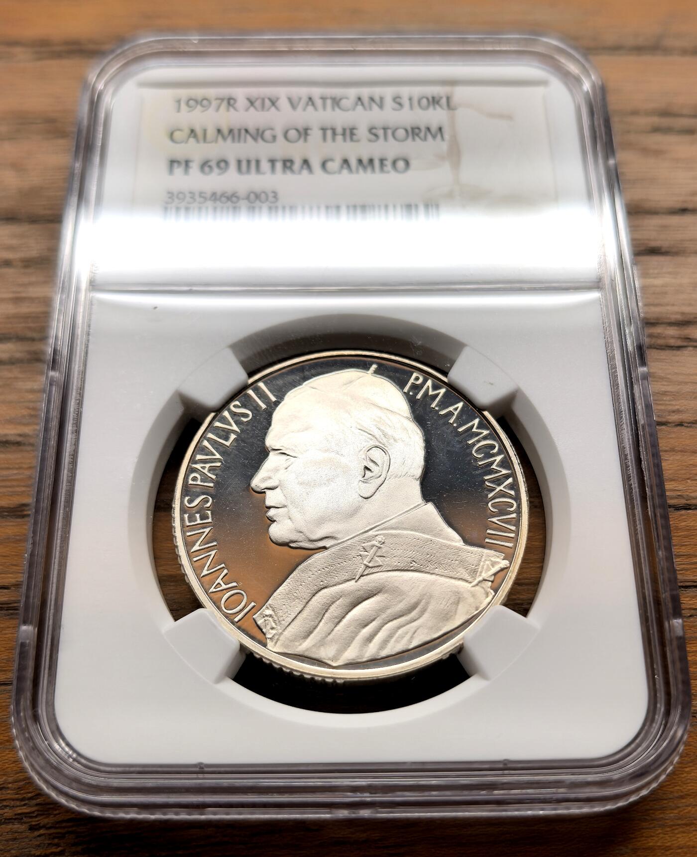 泉海漫舟·凡希社世界钱币微拍第三百十四期 1997梵蒂冈大洪水与方舟10000里拉大银精铸NGC-PF69UC