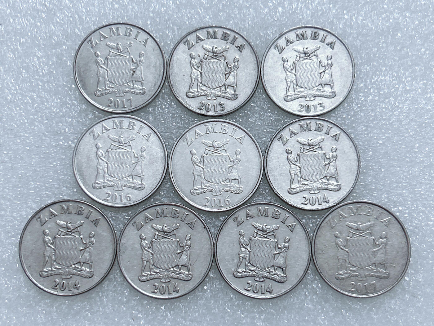 第一海外回流一元起拍收藏 散集专场  第266期 赞比亚1克瓦查硬币 10枚