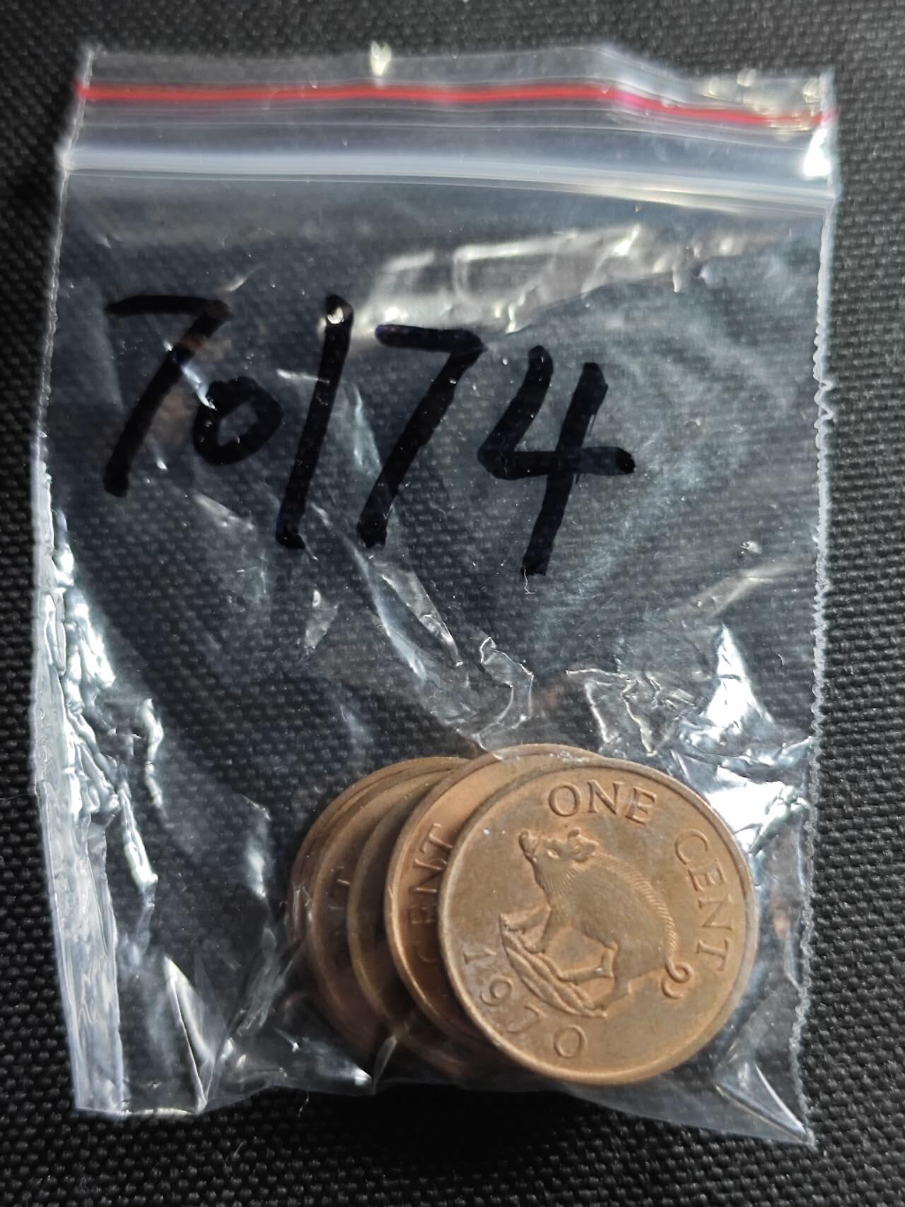 KK钱币收藏小铺  第370场  2月预留时间 周末发货  百慕大一分铜币一组5枚