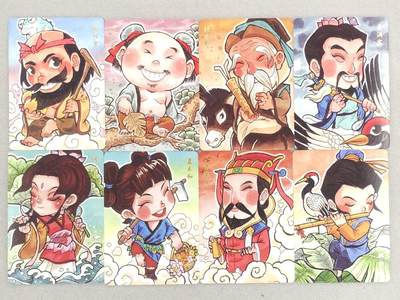 龙虎卡牌第六三场 （无佣金，周六结拍，欢迎送拍） - 普卡8张 超吉梦 叶家宝-八仙