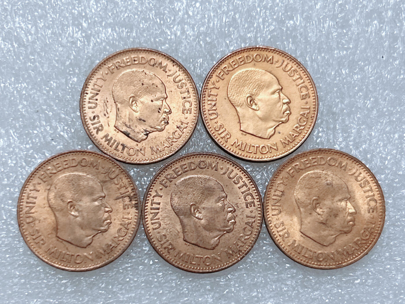 第一海外回流一元起拍收藏 散集专场  第266期 塞拉利昂1964年1/2分硬币 5枚 带光品