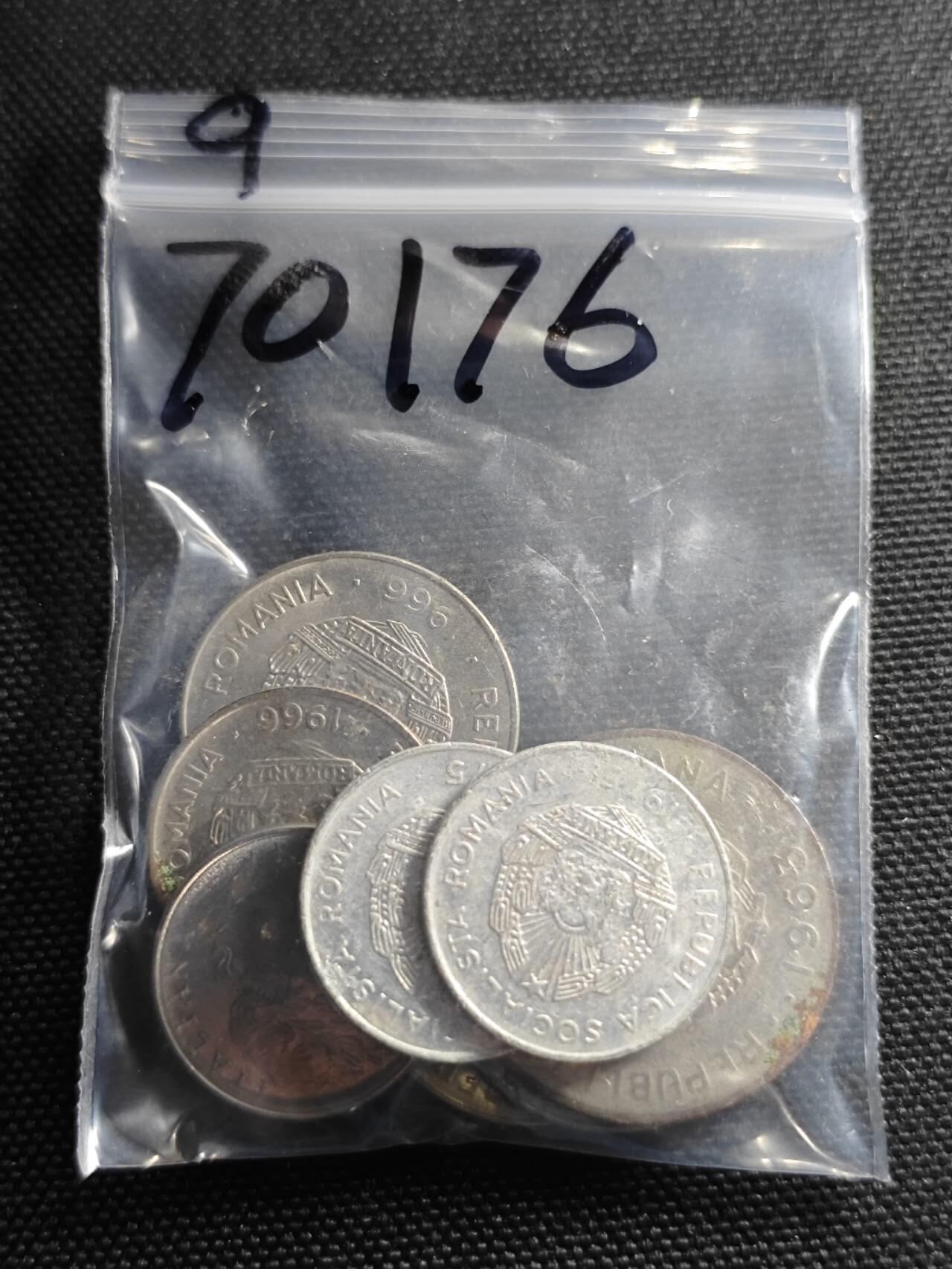 KK钱币收藏小铺  第370场  2月预留时间 周末发货  罗马尼亚一组8枚+意大利小里拉