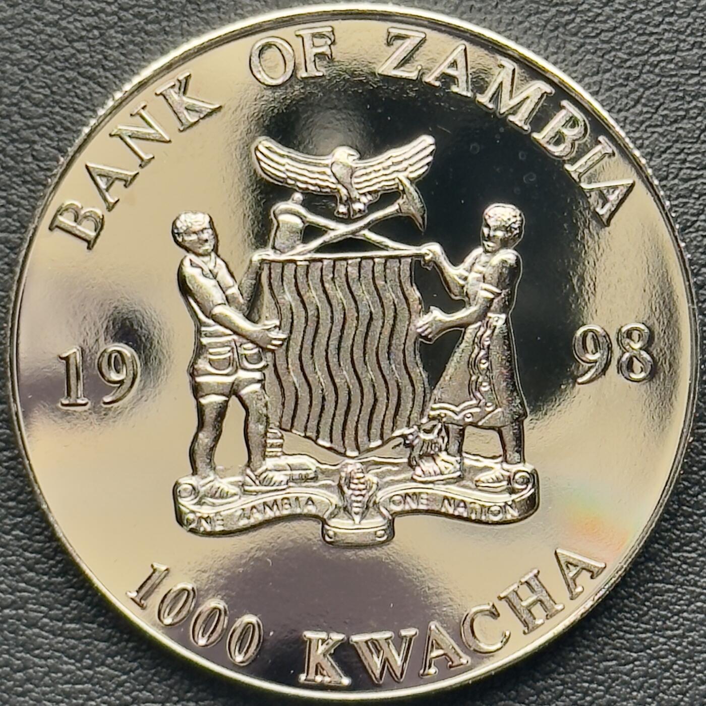 ＜小葵钱铺＞第65期·散币·银币场·满200包邮，不寄存·17号发货 〈发行量1000〉赞比亚1998年欧元系列·500欧元纸币1000克瓦查克朗型镀银精制纪念币