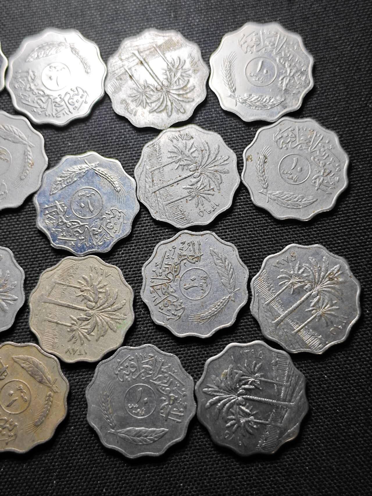 KK钱币收藏小铺  第370场  2月预留时间 周末发货  伊拉克10费尔一组23枚