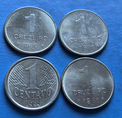 外国优质老铜币银币，周六九点倒数截拍，满百包邮，可寄存半年，喜欢朋友微信扫描二维码可直接参拍 - 巴西4枚