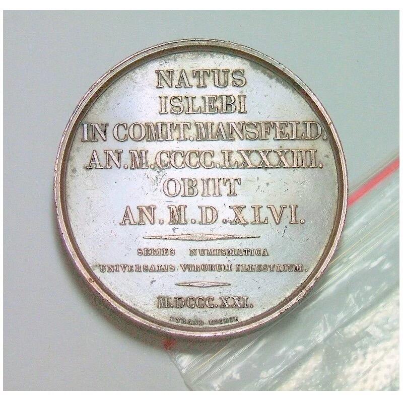 【光边】法国1821年 马丁路德高浮雕精制大铜章 40MM