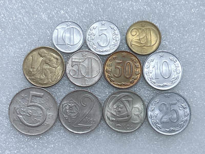 第一海外回流一元起拍收藏 散集专场  第266期 - 捷克斯洛伐克硬币 11枚 带光好品