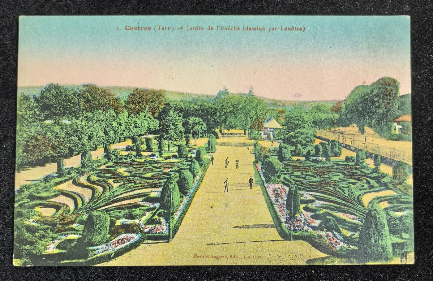 法国 20世纪早期 卡斯特尔主教花园 老明信片一张
