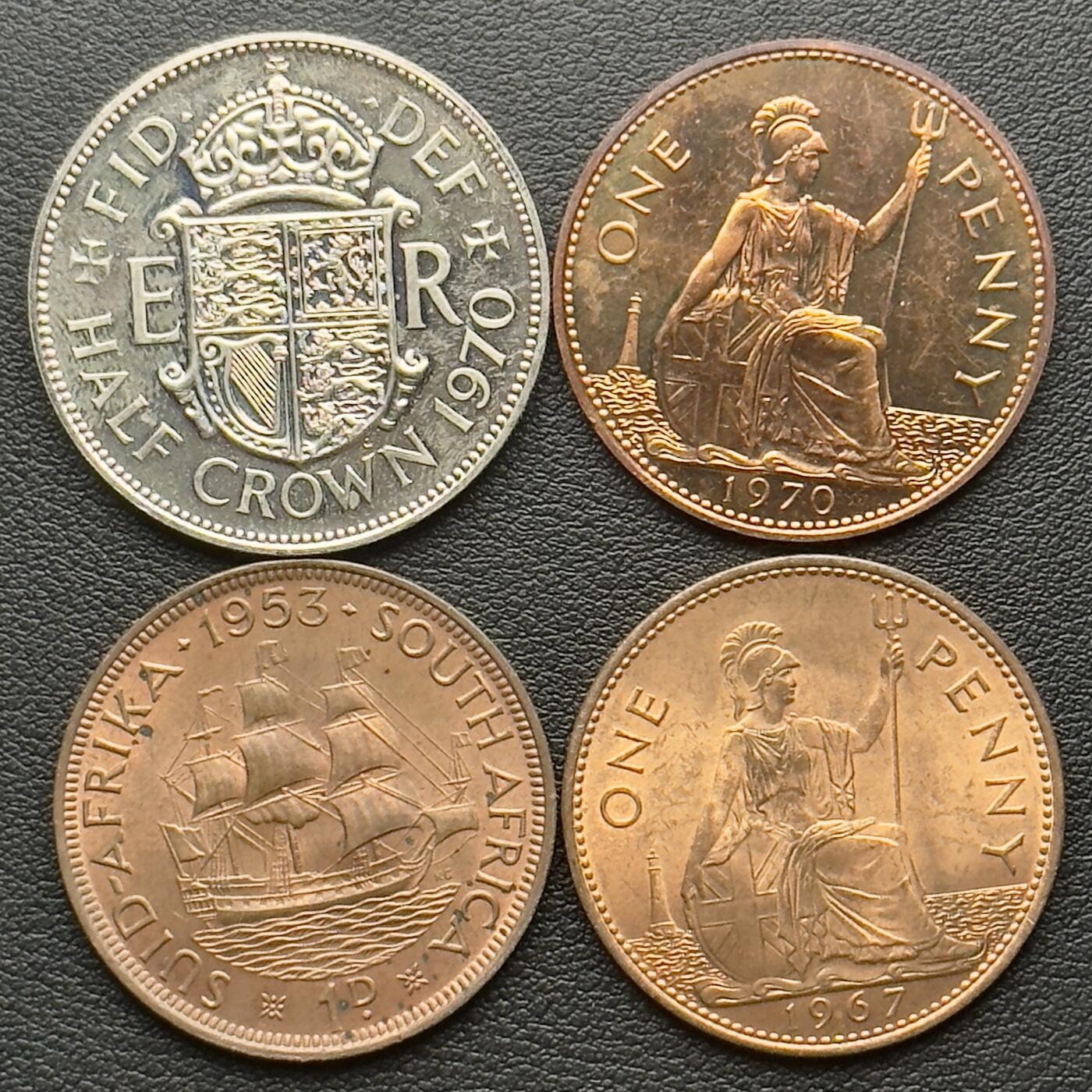 ＜小葵钱铺＞第65期·散币·银币场·满200包邮，不寄存·17号发货 英国1953、1967、1970年硬币4枚（1970为精制）