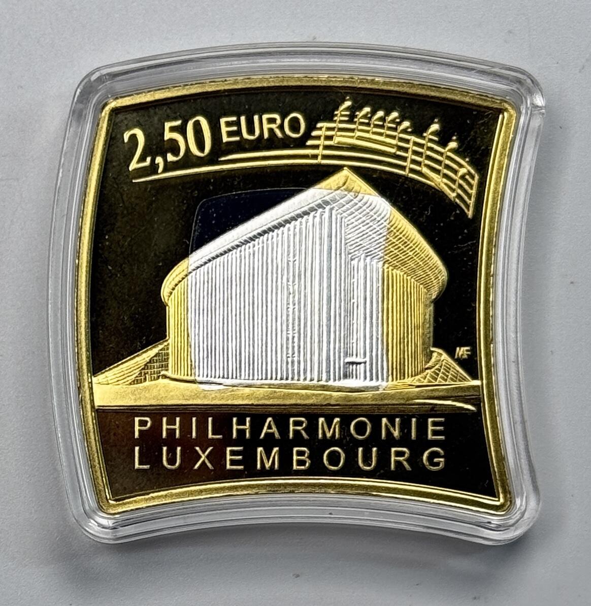 S&S Numismatic世界钱币-拍卖 第115期  卢森堡2025年 杰出建筑系列10-卢森堡爱乐音乐厅 2.5欧元银+北欧金双色纪念币 官方卡币