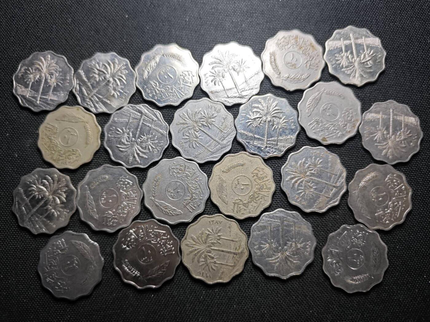 KK钱币收藏小铺  第370场  2月预留时间 周末发货  伊拉克10费尔一组23枚