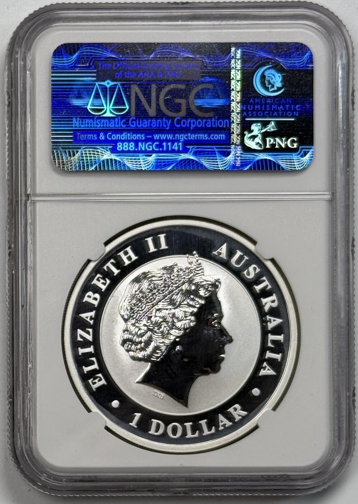 S&S Numismatic世界钱币-拍卖 第115期  澳大利亚2012年 翠鸟 1澳元1盎司999银币 NGC MS69澳大利亚国旗标