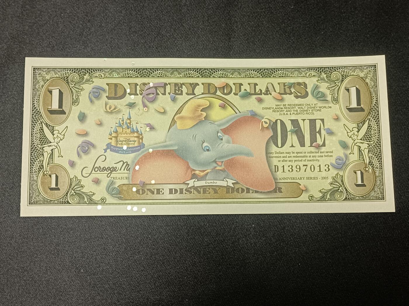 【游宝拍卖】乙巳蛇年86期  迪士尼-1元【2005年 小飞象 全新UNC】